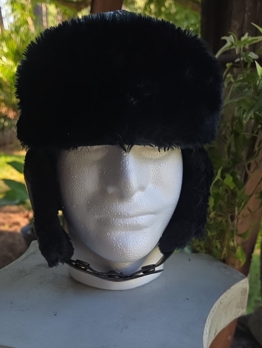 Young An YA Hat Company Black Faux Fur Trim Trapper Russian Style Ushanka Hat